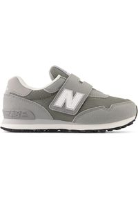 Buty dziecięca New Balance PV515GRY – szare. Okazja: na uczelnię, na co dzień. Zapięcie: rzepy. Kolor: szary. Materiał: materiał, syntetyk, guma. Szerokość cholewki: normalna