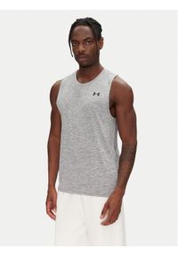 Under Armour Tank top Tech 1382795 Szary Regular Fit. Kolor: szary. Materiał: syntetyk