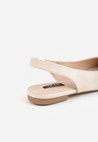 Born2be - Beżowe Sandały Slingback z Noskiem w Szpic Arrilla. Okazja: do pracy, na co dzień. Kolor: beżowy. Styl: elegancki, klasyczny, casual #7