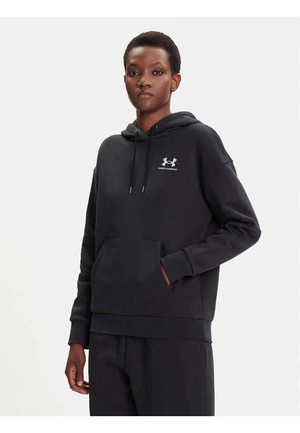 Under Armour Bluza Essential 1373033 Czarny Relaxed Fit. Kolor: czarny. Materiał: bawełna