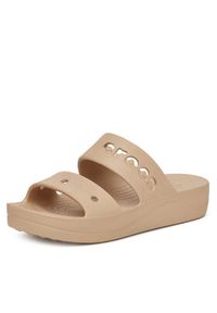 Crocs Klapki BAYA PLATFORM SANDAL 208188-212 Beżowy. Kolor: beżowy. Materiał: syntetyk. Obcas: na platformie #7