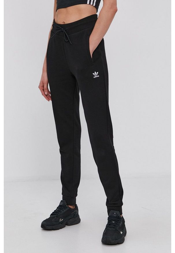 adidas Originals Spodnie H37878 damskie kolor czarny gładkie. Kolor: czarny. Materiał: dzianina. Wzór: gładki