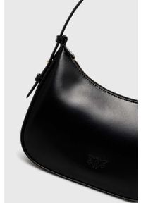 Pinko torebka skórzana kolor czarny. Kolor: czarny. Materiał: skórzane. Rodzaj torebki: na ramię #4