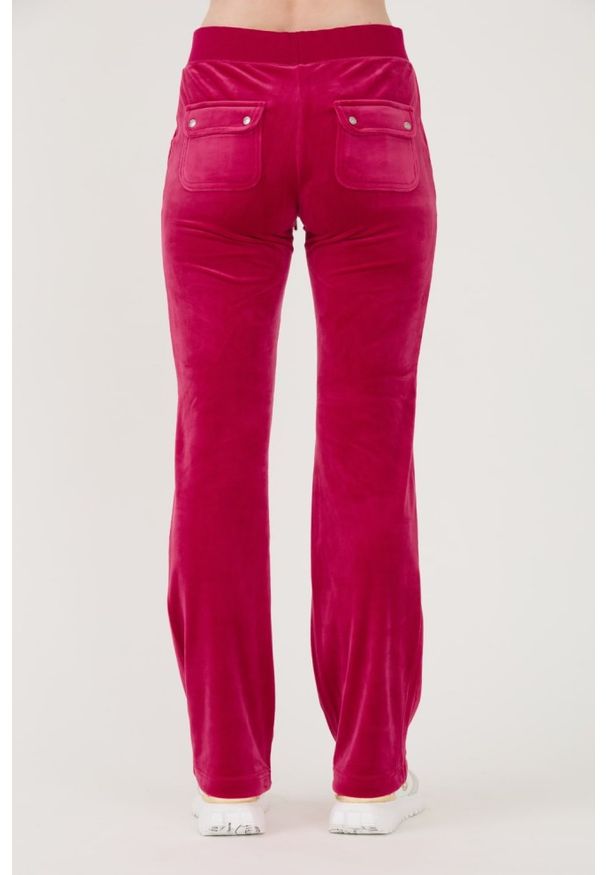 Juicy Couture - JUICY COUTURE Czerwone damskie spodnie dresowe Del Ray Pocketed Pant, Rozmiar S. Kolor: czerwony. Materiał: dresówka