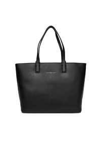 TOMMY HILFIGER - Tommy Hilfiger Torebka Th Logotape Tote AW0AW17449 Czarny. Kolor: czarny. Materiał: skórzane