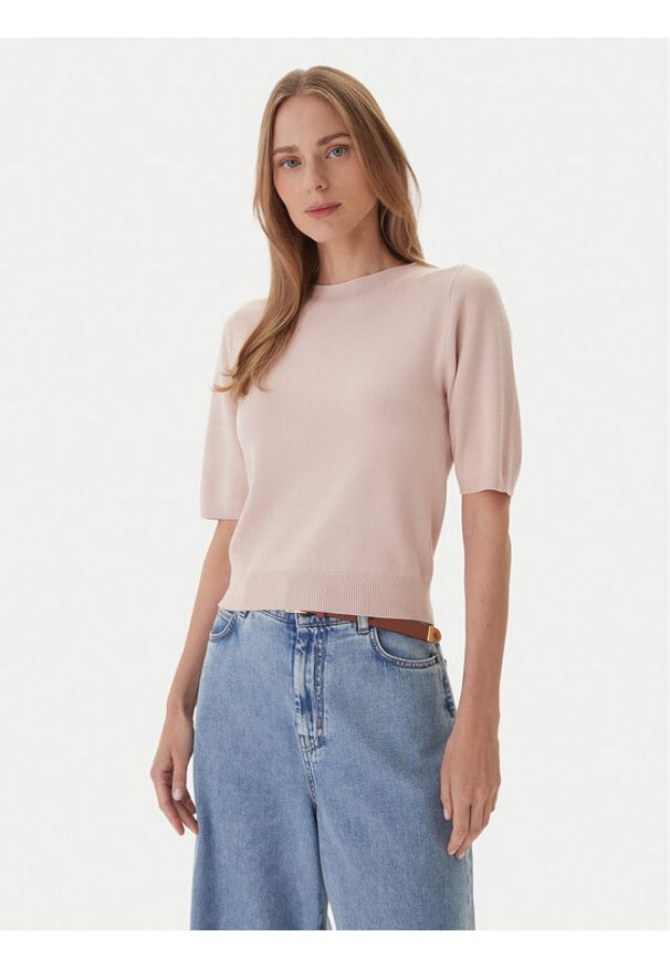 Kontatto Sweter 3M0804C Różowy Regular Fit. Kolor: różowy. Materiał: wiskoza, syntetyk