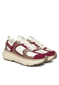 TwinSet - TWINSET Sneakersy 252TCP01C Bordowy. Kolor: czerwony. Materiał: skóra