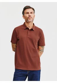Pako Lorente - PAKO LORENTE – Męski t-shirt polo w kolorze brązowym. Okazja: na co dzień. Typ kołnierza: polo. Kolor: brązowy. Materiał: poliester, bawełna. Styl: casual #3
