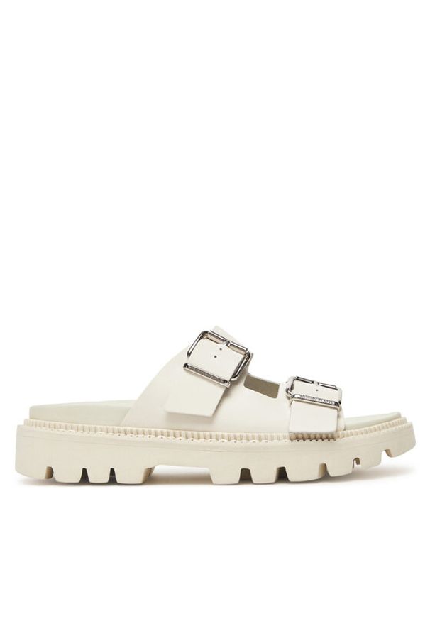 Tommy Jeans Klapki Tjw Double Strap Sandal EN0EN02753 Biały. Kolor: biały. Materiał: skóra