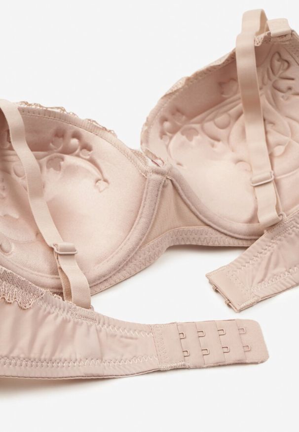 Born2be - Różowy Koronkowy Biustonosz Ozdobiony Kokardką Ezanzee. Kolor: różowy. Materiał: koronka. Rodzaj stanika: różne sposoby noszenia, odpinane ramiączka. Wzór: aplikacja