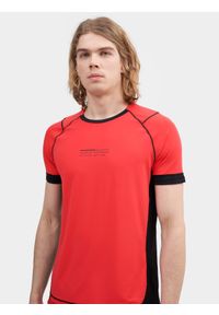 4f - Koszulka treningowa szybkoschnąca męska. Kolor: czerwony. Materiał: materiał, dzianina #1