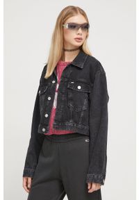 Tommy Jeans kurtka jeansowa damska kolor czarny przejściowa oversize. Kolor: czarny. Materiał: bawełna, denim #1