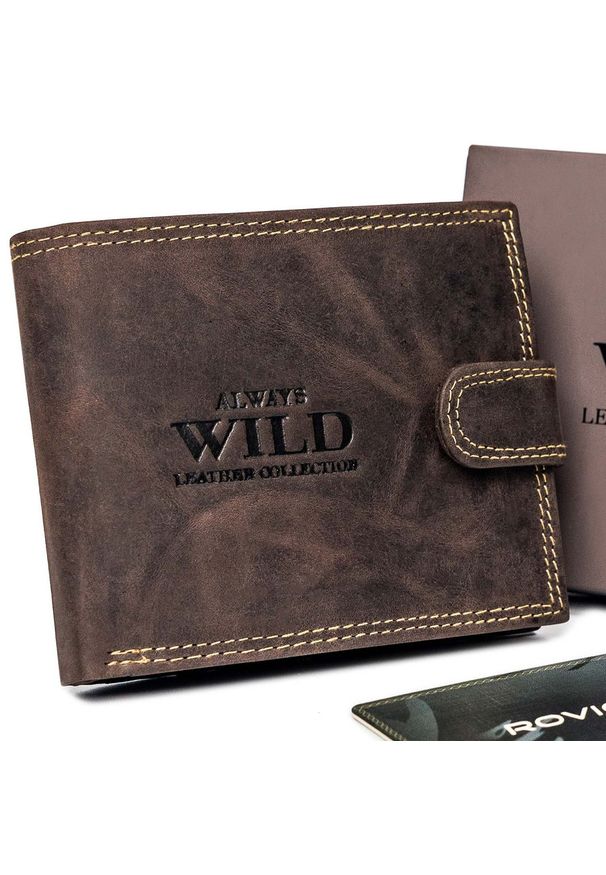ALWAYS WILD - Portfel skórzany Always Wild [DH] N0035L-CHM-8731 c. brązowy. Kolor: brązowy. Materiał: skóra