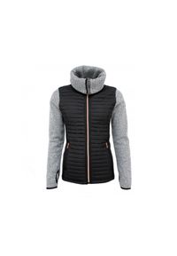 PEAK MOUNTAIN - Damski polar z pikowanymi wstawkami Peak Mountain. Kolor: czarny. Materiał: polar. Sport: turystyka piesza #1