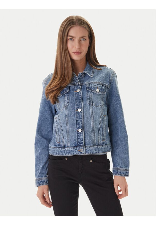 Guess Jeans Kurtka jeansowa W6GN14 D0971 Niebieski Regular Fit. Kolor: niebieski. Materiał: bawełna