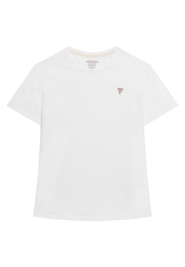 Guess Jeans T-Shirt W4YI10 J1314 Biały Regular Fit. Kolor: biały. Materiał: bawełna