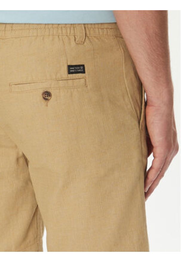 INDICODE Szorty materiałowe Inerwilo 70-815 Beżowy Slim Fit. Kolor: beżowy. Materiał: len, bawełna
