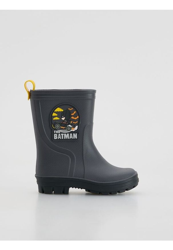 Reserved - Kalosze Batman - ciemnoszary. Kolor: szary. Materiał: materiał. Wzór: motyw z bajki. Styl: klasyczny
