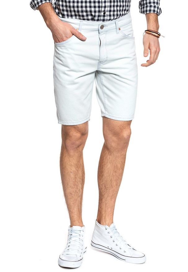 Wrangler - SPODENKI MĘSKIE WRANGLER 5 POCKET SHORT VENICE BLEACH W14CUT28F. Materiał: jeans