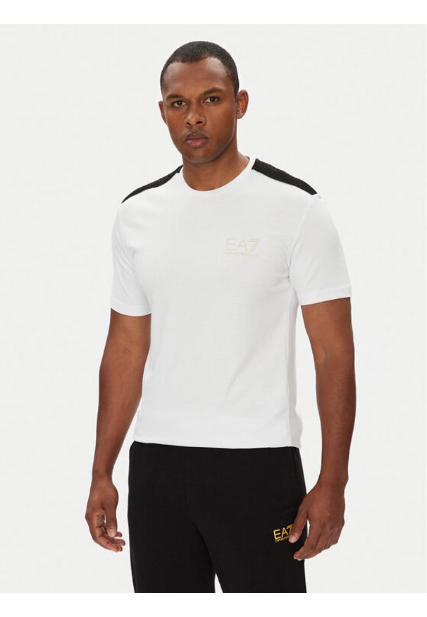 EA7 Emporio Armani T-Shirt 7M000299 AF13739 U0002 Biały Slim Fit. Kolor: biały. Materiał: wiskoza