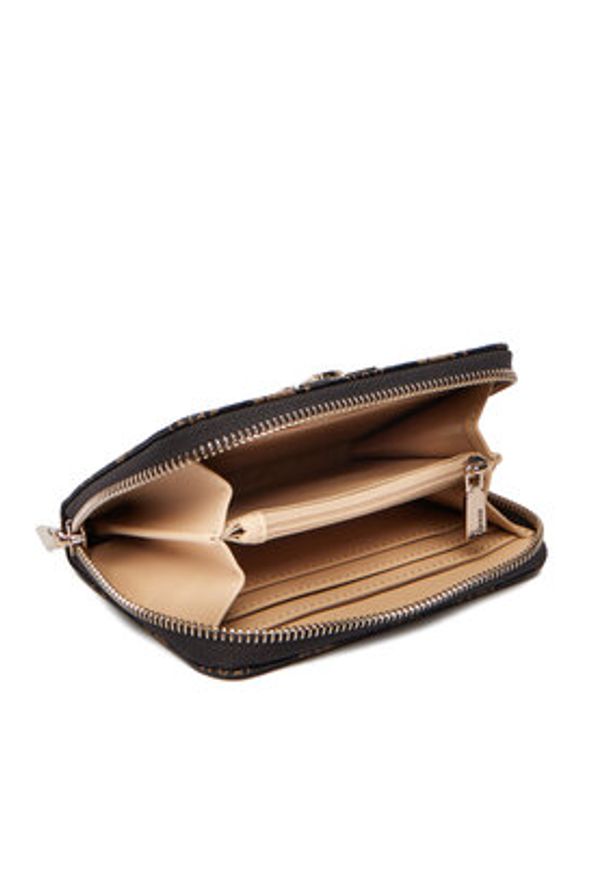 Guess Portfel Emelie Logo Slg SWGP99 28140 Brązowy. Kolor: brązowy. Materiał: skóra