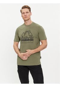 Napapijri T-Shirt S-Faber NP0A4HQE Zielony Regular Fit. Kolor: zielony. Materiał: bawełna #1