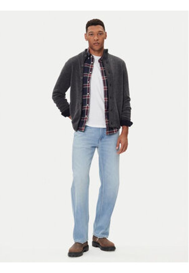 Barbour Kardigan Essential Elbow-Patch MKN0731CH51 Szary Regular Fit. Kolor: szary. Materiał: wełna