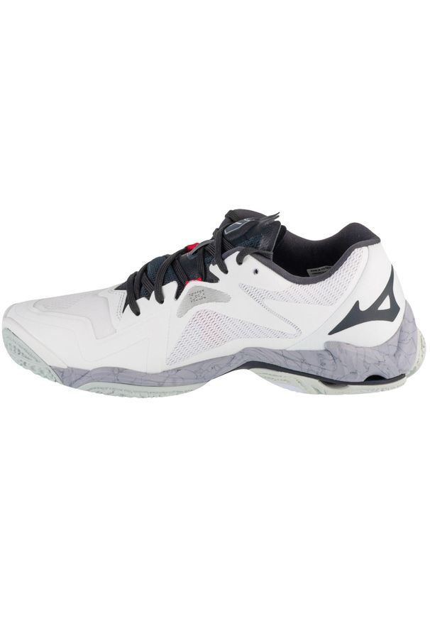 Buty siatkarskie męskie Mizuno Wave Lightning Z8. Kolor: biały, wielokolorowy, czarny. Materiał: materiał, syntetyk, tkanina. Model: Mizuno Wave. Sport: siatkówka