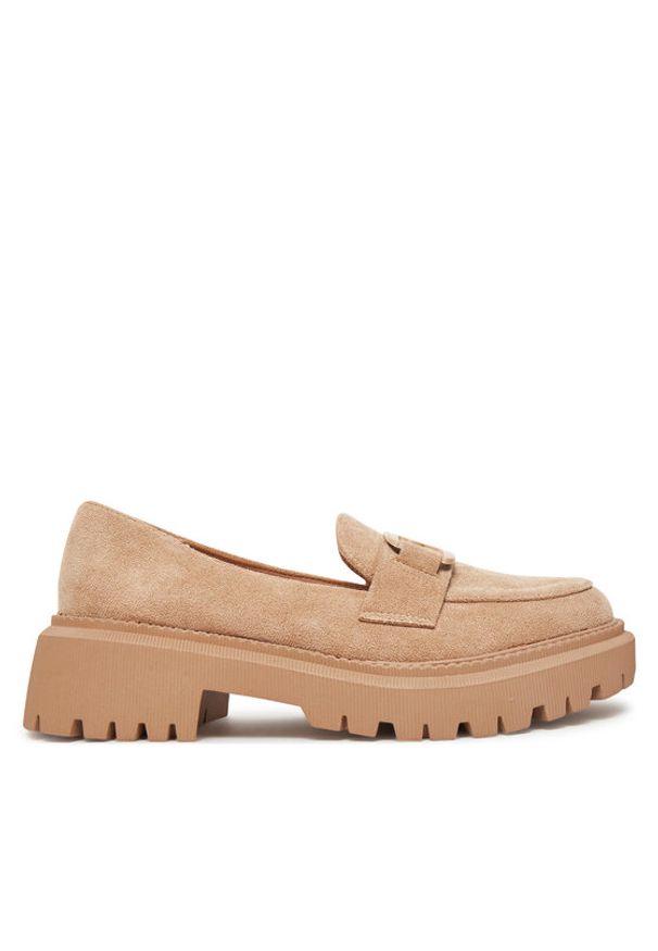 DeeZee Loafersy LE601-5 Beżowy. Kolor: beżowy. Materiał: materiał