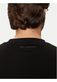 Karl Lagerfeld - KARL LAGERFELD Bluza 705004 544910 Czarny Regular Fit. Typ kołnierza: dekolt w karo. Kolor: czarny. Materiał: bawełna #4