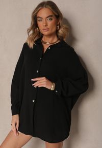 Renee - Czarna Muślinowa Koszula z Bawełny Ateloria. Okazja: na co dzień. Kolor: czarny. Materiał: bawełna. Styl: casual
