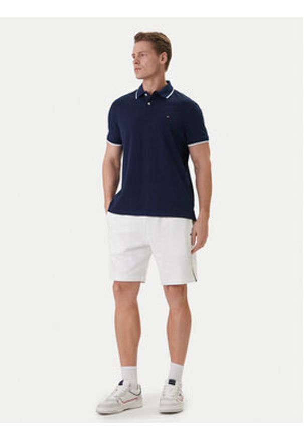 TOMMY HILFIGER - Tommy Hilfiger Polo Pique MW0MW42748 Granatowy Regular Fit. Typ kołnierza: polo. Kolor: niebieski. Materiał: bawełna