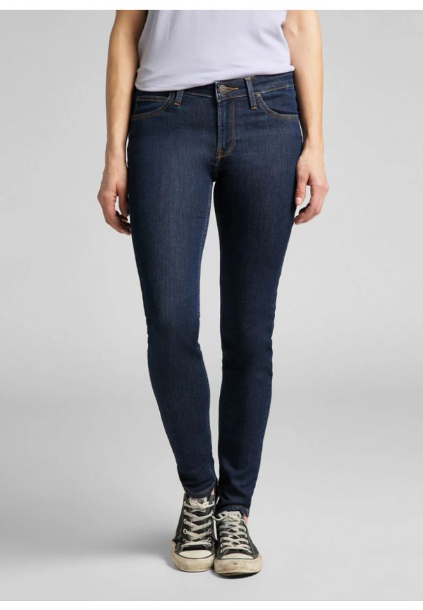 Lee - LEE DAMSKIE SPODNIE JEANSOWE LEE SCARLETT SOLID BLUE 112145236
