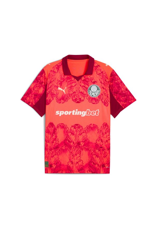 Puma - Męska koszulka KIDSUPER × SE PALMEIRAS PUMA Glowing Red Dark Crimson. Kolor: czerwony. Sezon: lato. Sport: piłka nożna
