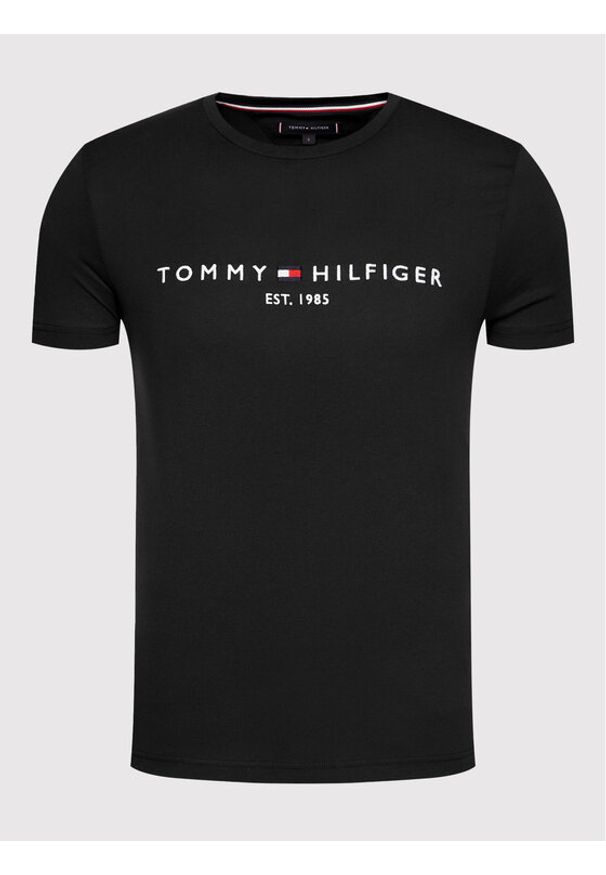 TOMMY HILFIGER - Tommy Hilfiger T-Shirt Core Logo Tee MW0MW11465 Czarny Slim Fit. Kolor: czarny. Materiał: bawełna
