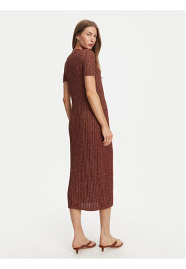 TwinSet - TWINSET Sukienka dzianinowa 251TT3190 Brązowy Slim Fit. Kolor: brązowy. Materiał: wiskoza