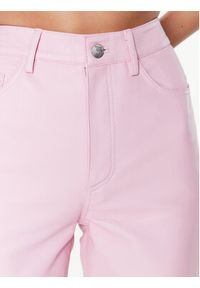 Remain Spodnie skórzane Leather Straight RM2044 Różowy Straight Fit. Kolor: różowy. Materiał: skóra #4