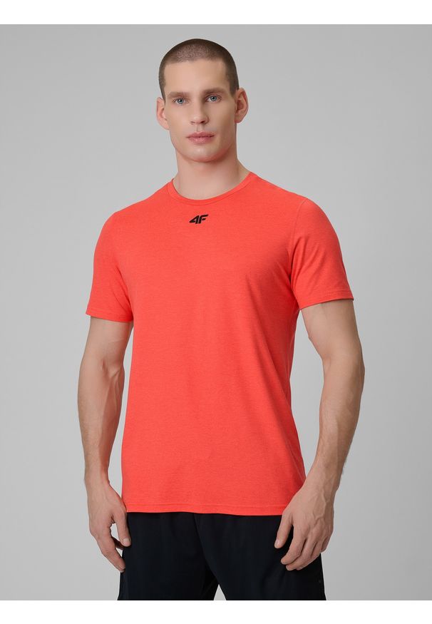4f - 4F Koszulka treningowa regular szybkoschnąca męska - czerwona XXL. Kolor: czerwony. Sport: fitness