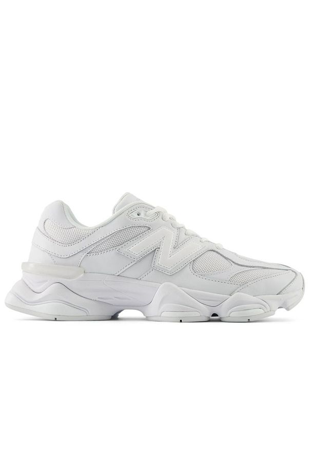 Buty unisex New Balance U9060NRJ - białe. Okazja: na co dzień. Kolor: biały. Materiał: skóra, syntetyk, materiał, guma. Szerokość cholewki: normalna