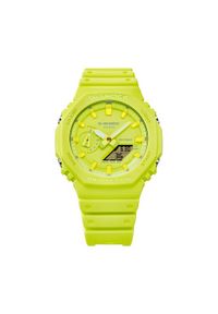 G-Shock Zegarek GA-2100-9A9ER Żółty. Kolor: żółty. Materiał: syntetyk #1
