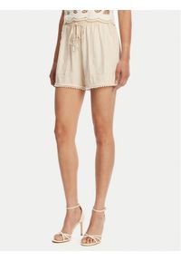 TwinSet - TWINSET Szorty materiałowe 251LM2QGG Beżowy Regular Fit. Kolor: beżowy. Materiał: len