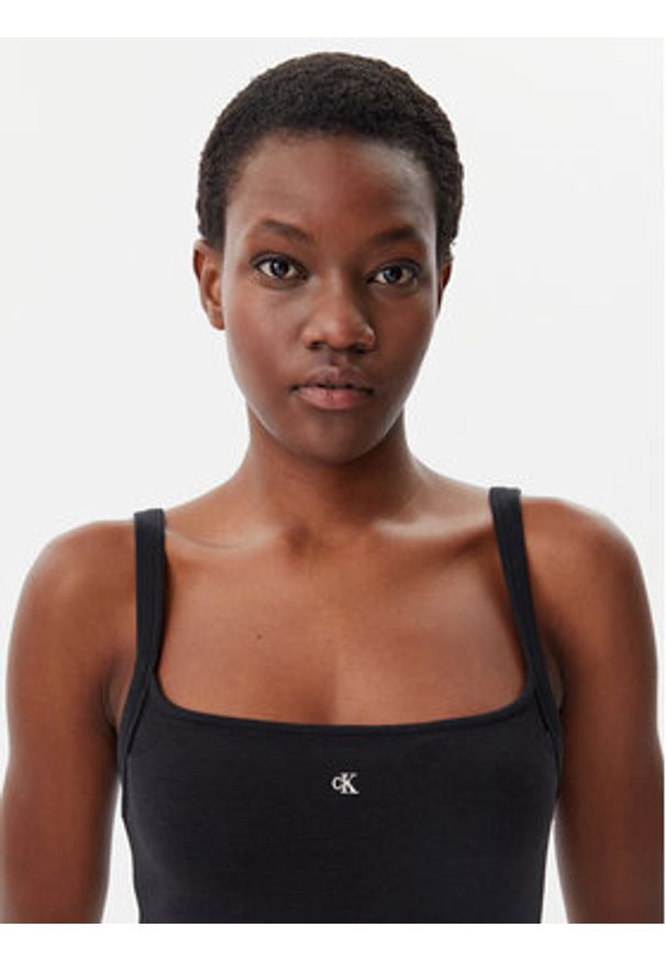 Calvin Klein Jeans Sukienka letnia J20J225272 Czarny Slim Fit. Kolor: czarny. Materiał: bawełna. Sezon: lato