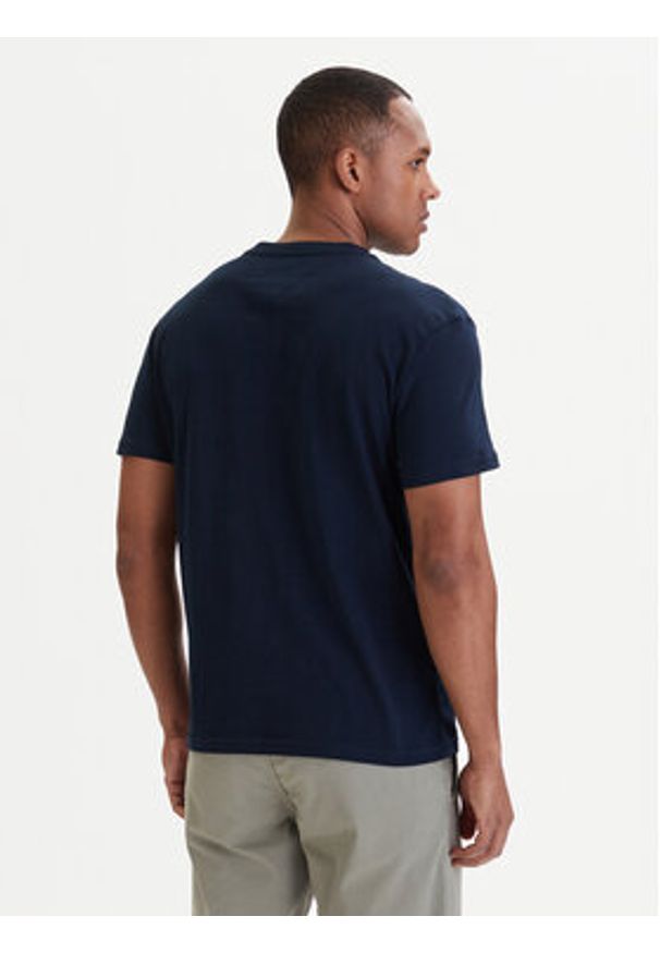 Tommy Jeans T-Shirt Linear Logo DM0DM20744 Granatowy Regular Fit. Kolor: niebieski. Materiał: bawełna