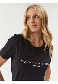 TOMMY HILFIGER - Tommy Hilfiger T-Shirt Heritage C-Nk WW0WW31999 Granatowy Regular Fit. Kolor: niebieski. Materiał: bawełna