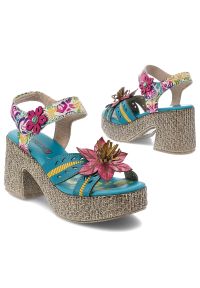 Sandały damskie Artiker, cholewka ze skóry naturalnej pasek wokół kostki z zapięciem na rzep, niebieskie, 58C1026. Zapięcie: rzepy. Kolor: niebieski. Materiał: skóra #2