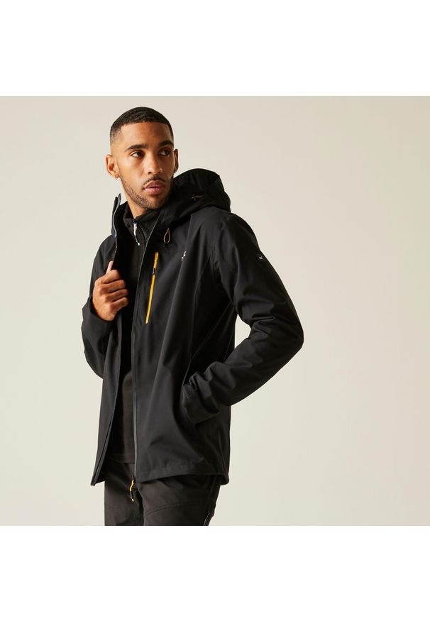 Regatta - Kurtka turystyczna przeciwdeszczowa męska Birchdale wodoodporna. Kolor: brązowy, szary, wielokolorowy. Materiał: tkanina, poliester. Sport: turystyka piesza