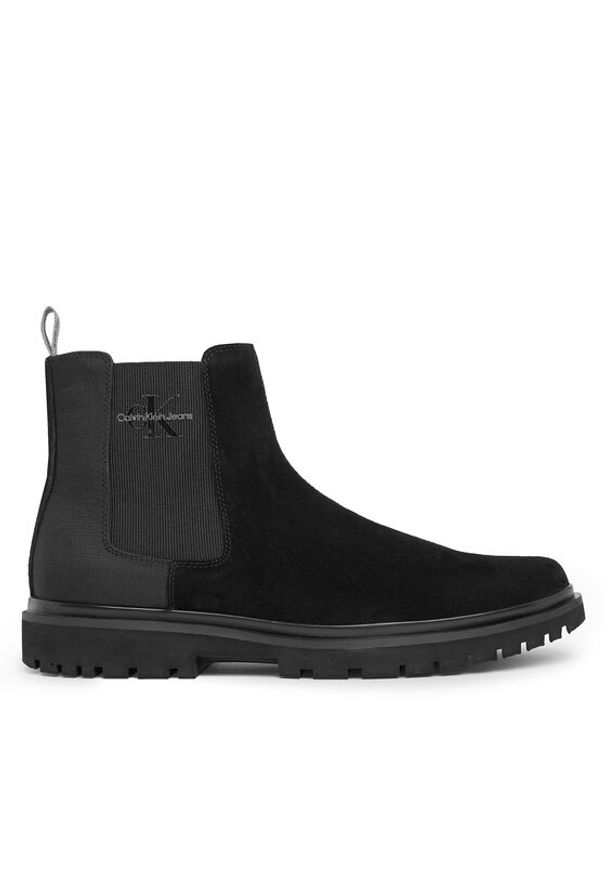 Calvin Klein Jeans Sztyblety Eva Mid Chelsea Boot Suede YM0YM00764 Czarny. Kolor: czarny