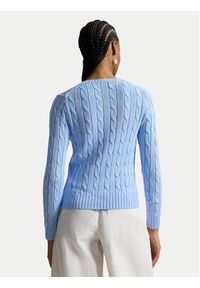Polo Ralph Lauren Sweter 211971870514 Niebieski jasny Slim Fit. Typ kołnierza: polo. Kolor: niebieski. Materiał: bawełna #3