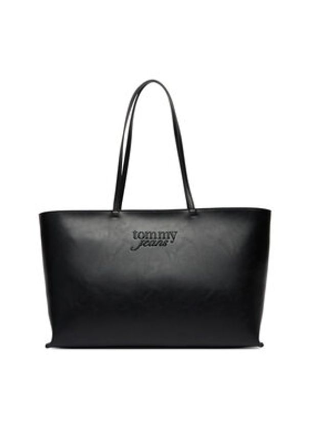 Tommy Jeans Torebka Tjw Must Tote AW0AW18455 Czarny. Kolor: czarny. Materiał: skórzane