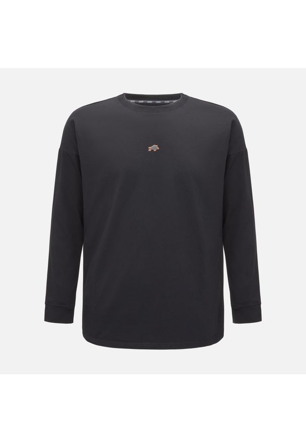 Longsleeve oversize DZIK® czarny. Kolor: czarny. Materiał: materiał. Długość rękawa: długi rękaw